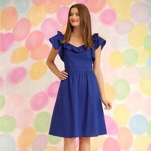 Maggy London Blue Midi A-Line Dress